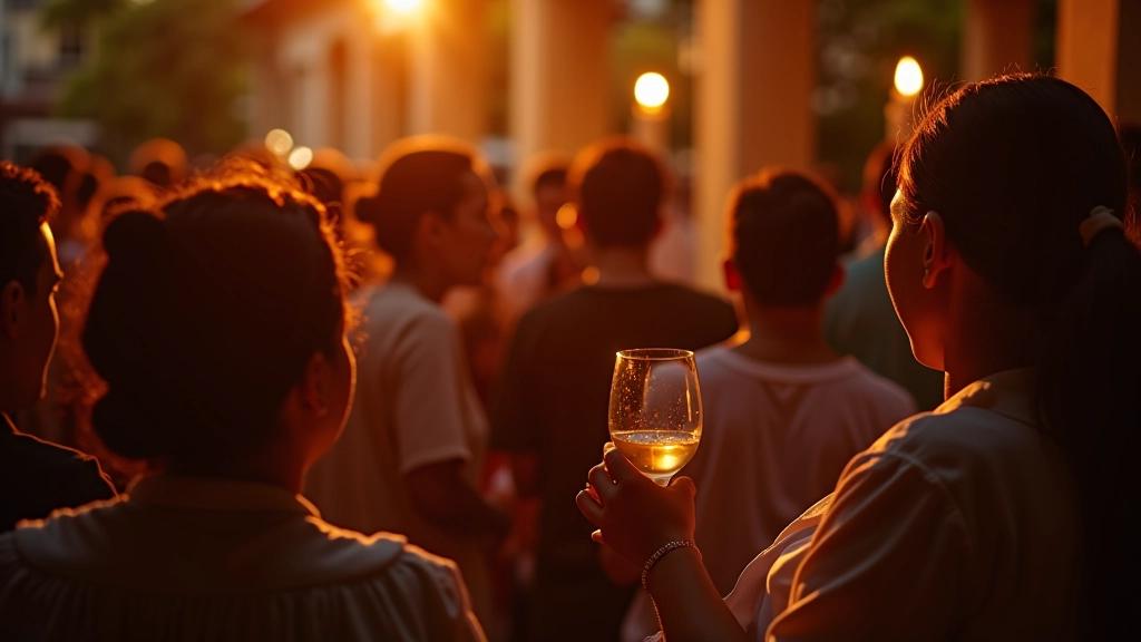 Celebração tradicional portuguesa com música ao vivo e participantes em ambiente autêntico de festa local